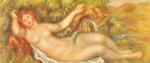 Pierre August Renoir, Reclining Nude 2 Fine Art Reproduction Oil Painting
