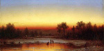 Sanford Robinson Gifford, A Winter Twilight Fine Art Reproduction Oil Painting