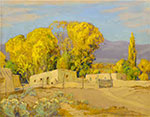 Sheldon Parsons, Adobes in Autumn Fine Art Reproduction Oil Painting
