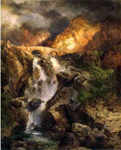 Thomas Moran, Cascading Water Fine Art Reproduction Oil Painting