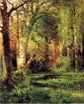 Thomas Moran, Forest Scene Fine Art Reproduction Oil Painting