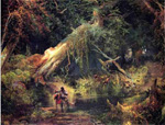 Thomas Moran, Slave Hunt, Dismal Swamp, Virginia Fine Art Reproduction Oil Painting