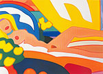 Tom Wesselmann, Sunset Nude with Pink and Yelow Tulips Fine Art Reproduction Oil Painting