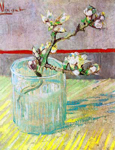 Vincent Van Gogh, Blossoming Almond Branch in a Glass Fine Art Reproduction Oil Painting