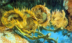 Vincent Van Gogh, Four Cut Sunflowers (Thick Impasto Paint) Fine Art Reproduction Oil Painting