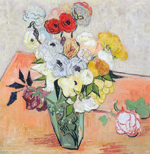 Vincent Van Gogh, Roses and Anemones Fine Art Reproduction Oil Painting