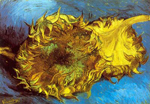 Vincent Van Gogh, Two Cut Sunflowers (Thick Impasto Paint) Fine Art Reproduction Oil Painting