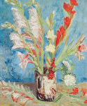 Vincent Van Gogh, Vase with Gladioli (Thick Impasto Paint) Fine Art Reproduction Oil Painting