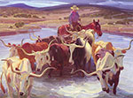 W. Herbert Dunton, Old Texas Fine Art Reproduction Oil Painting