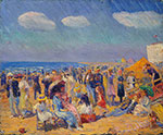 William Glackens, Crowd at the Seashore Fine Art Reproduction Oil Painting