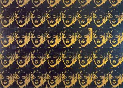 riproduzione-quadri-di Andy Warhol Quaranta Marilyns d'oro