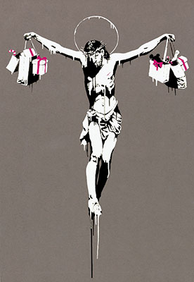 riproduzione-quadri-di Banksy Consumatore Gesù
