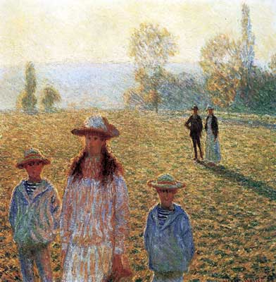 riproduzione-quadri-di Claude Monet Paesaggio con figure