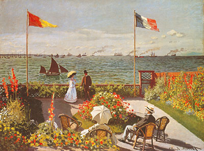 riproduzione-quadri-di Claude Monet Terrazza al Seaside, Sainte Adresse