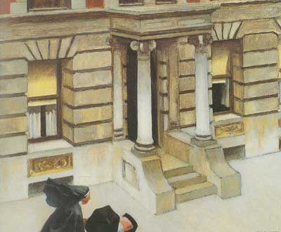riproduzione-quadri-di Edward Hopper I marciapiedi di New York