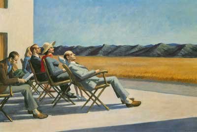 riproduzione-quadri-di Edward Hopper Persone al sole
