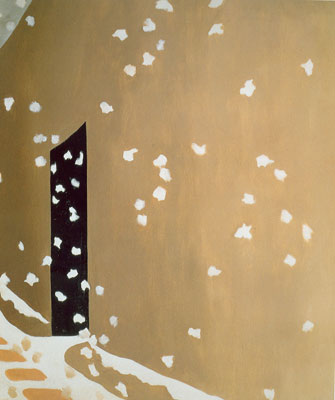 riproduzione-quadri-di Georgia Okeeffe Porta nera con neve