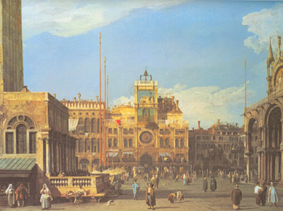 riproduzione-quadri-di Giovanni Canaletto Piazza San Marco: Il Clocktower