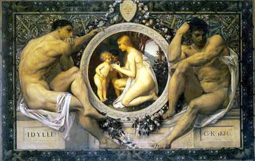 riproduzione-quadri-di Gustave Klimt Idyll