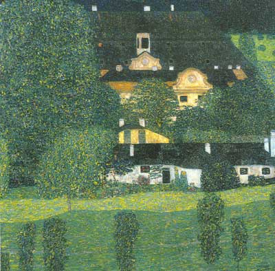 riproduzione-quadri-di Gustave Klimt Schloss Kammer sull'Attersee II