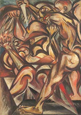 riproduzione-quadri-di Jackson Pollock (Uomo nudo con coltello)