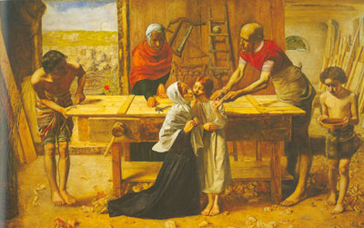 riproduzione-quadri-di John Everett Millais Cristo nella Casa dei suoi genitori