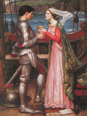 riproduzione-quadri-di John William Waterhouse Tristram e Isolde