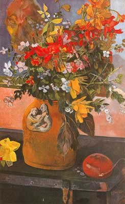 riproduzione-quadri-di Paul Gauguin Ancora - Vita con Flowers