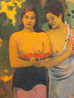 riproduzione-quadri-di Paul Gauguin Donne tahitiane con Mango Blossoms