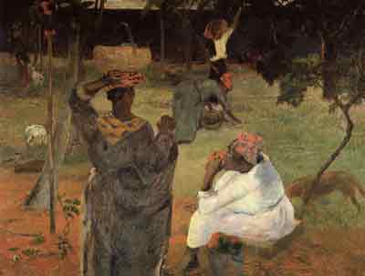 riproduzione-quadri-di Paul Gauguin Tra i mango Martinica