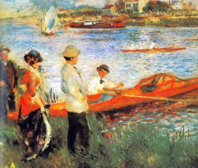 riproduzione-quadri-di Pierre August Renoir Il partito di nautica a Chatou