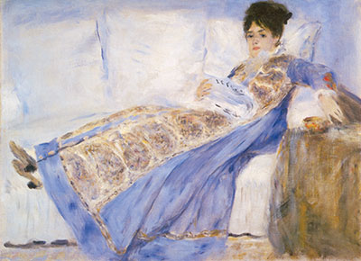 riproduzione-quadri-di Pierre August Renoir Madame Monet sdraiata su un divano