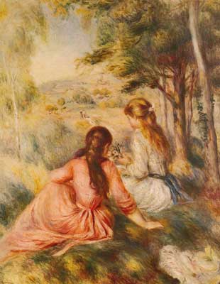 riproduzione-quadri-di Pierre August Renoir Nel prato