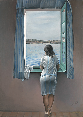 riproduzione-quadri-di Salvador Dali Ragazza in piedi alla finestra