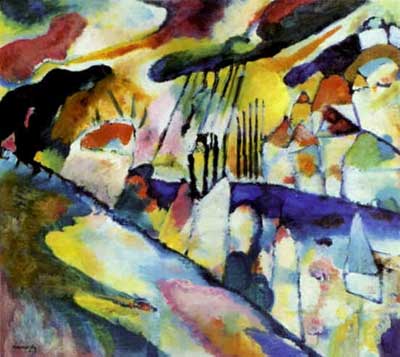 riproduzione-quadri-di Vasilii Kandinsky Paesaggio con Rain