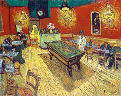 riproduzione-quadri-di Vincent Van Gogh Il Night Cafe (spessa vernice Impasto)