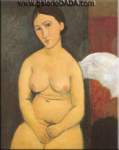 Riproduzione quadri di Amedeo Modigliani Seduta Nude (2)