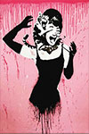 Riproduzione quadri di Banksy Audrey Hepburn Cat Attack