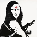 Riproduzione quadri di Banksy Gioconda Gun Target