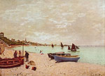 Riproduzione quadri di Claude Monet La spiaggia di Sainte - Adresse