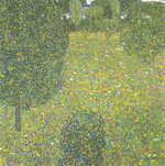 Riproduzione quadri di Gustave Klimt Paesaggio del giardino (Blooming Meadow)