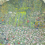Riproduzione quadri di Gustave Klimt Paesaggio del giardino con Hilltop