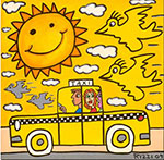 Riproduzione quadri di James Rizzi Ciao giallo