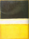 Riproduzione quadri di Mark Rothko Nero, rosa e giallo sopra arancione