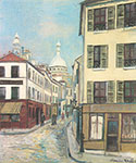 Riproduzione quadri di Maurice Utrillo Rue St Rustique a Montmartre