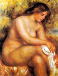 Riproduzione quadri di Pierre August Renoir Il Bather che le pulisce la gamba