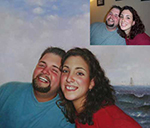 Couple Oil Portrait Your Background
