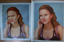 Final steps in portrait painting Final steps in portrait painting