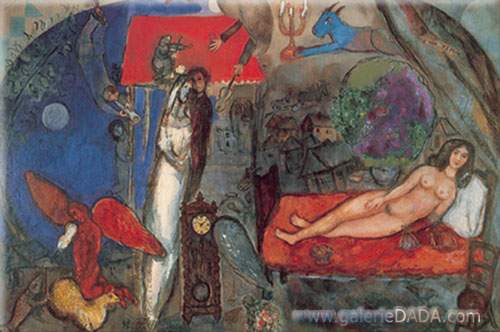 Marc Chagall, Reclining Nude Fine Art Reproduction Oil Painting