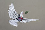 Gemaelde Reproduktion von Banksy Gepanzerte Friedenstaube